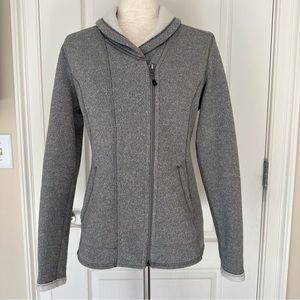 The North Face Heathered Gray Zip Up Fleece Lined Jacket